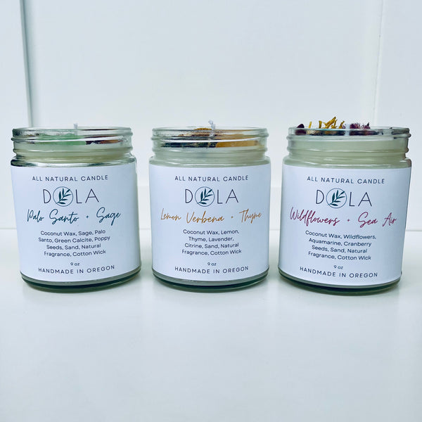 Lemon Verbena + Thyme Coconut  Wax Candle