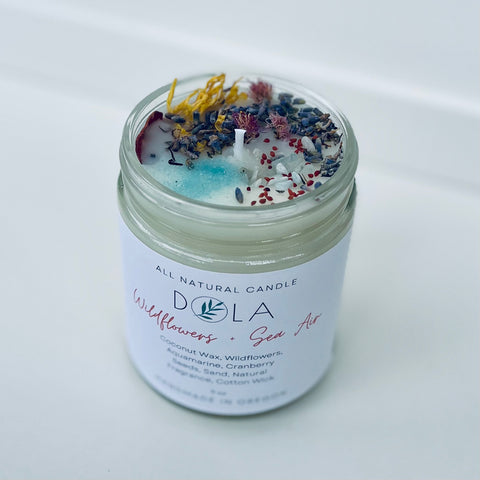Wildflowers + Sea Air Coconut  Wax Candle